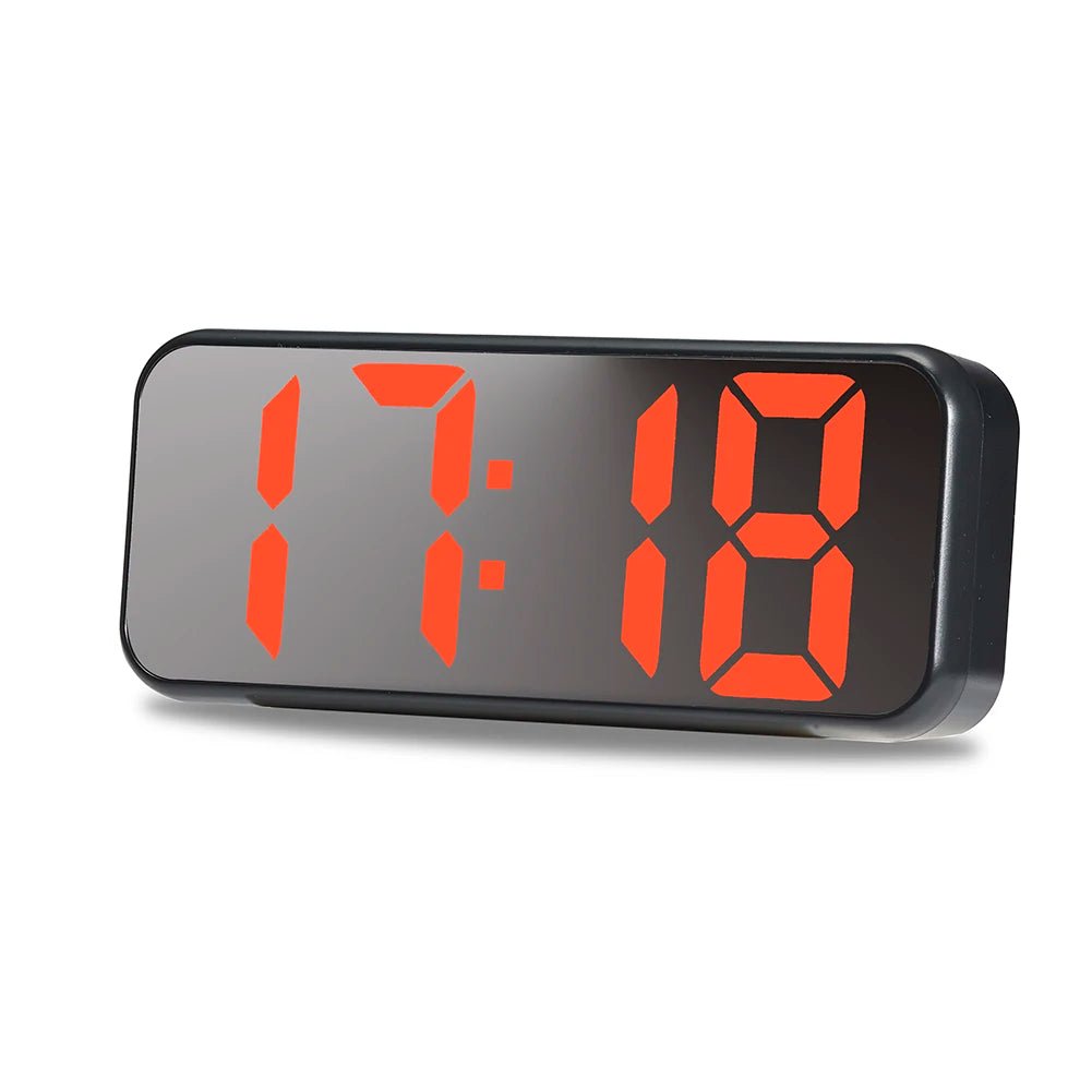 LED Mirror Clock with Snooze Function and Temperature Display - silverfoxgoods